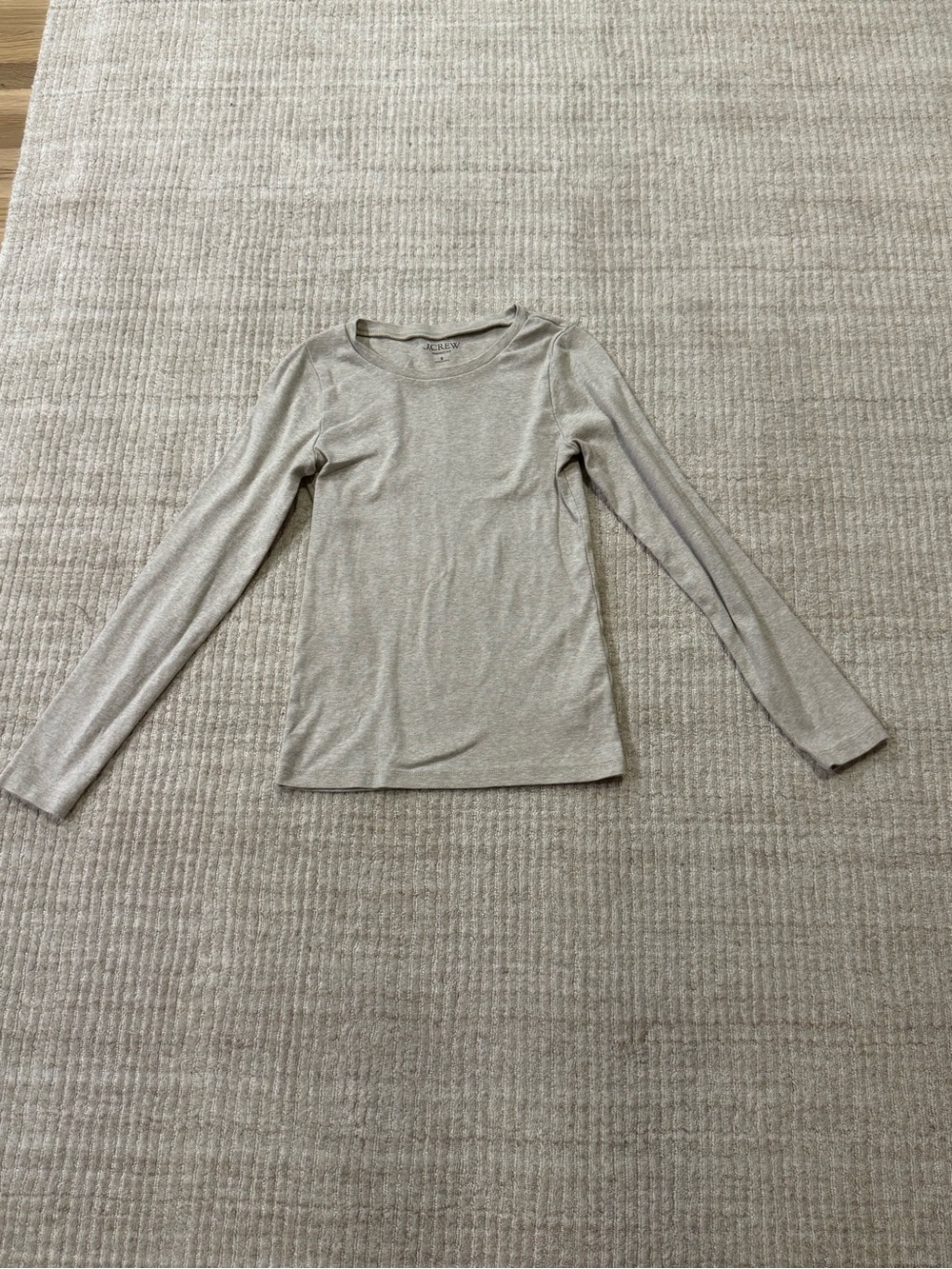 J. Crew Women’s Long Sleeve Crewneck Top in Light Taupe
